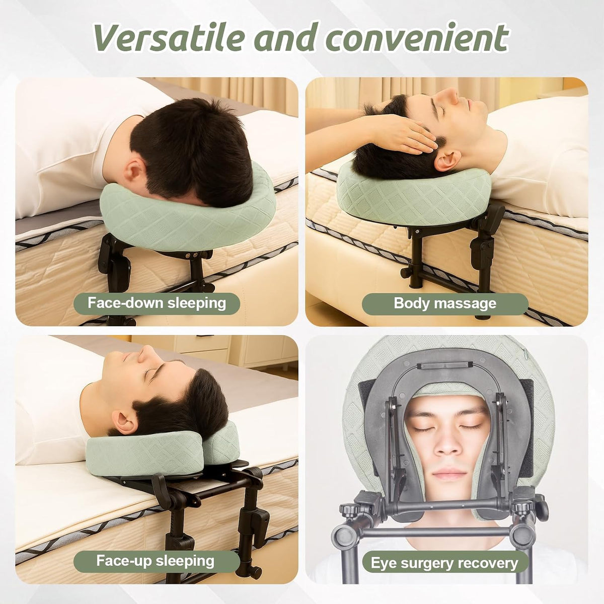 Massage Headrest for Bed for 6-17" Mattress for Home Spa
