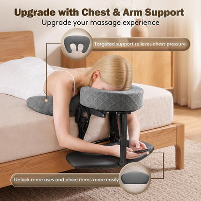 Bed Massage Head Holder & Face Cradle with Pillow for 6-18" Mattress for Home Spa