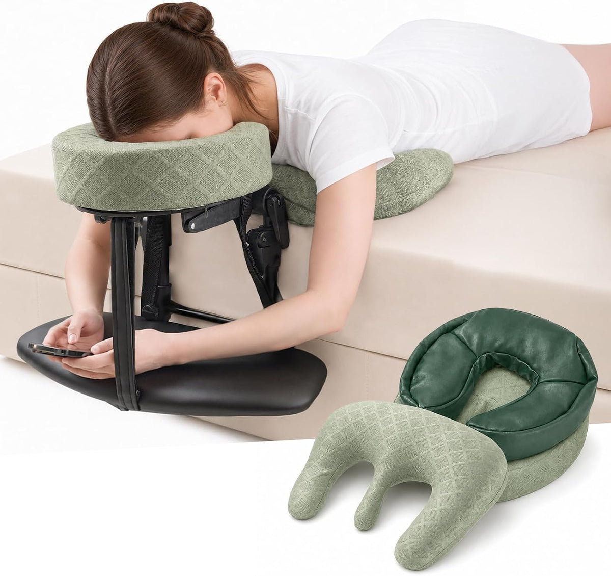 Massage Headrest for Bed for 6-17" Mattress for Home Spa