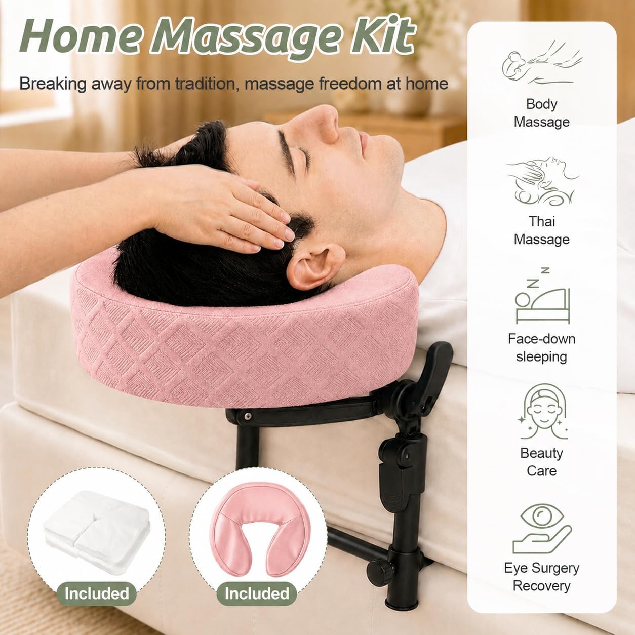 Massage Headrest for Bed for 6-17" Mattress for Home Spa