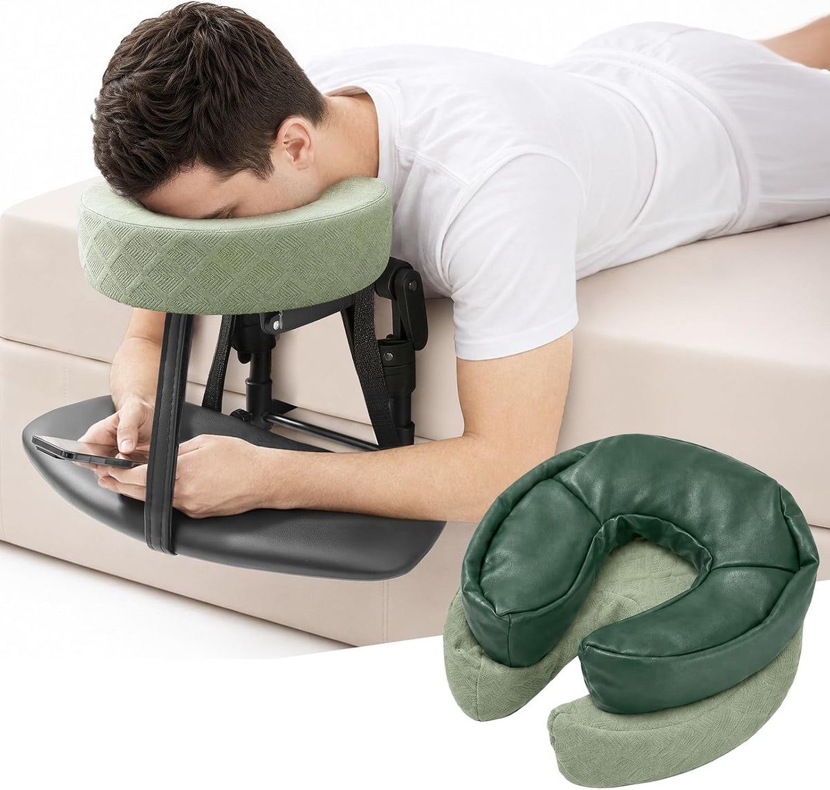 Massage Headrest for Bed for 6-17" Mattress for Home Spa