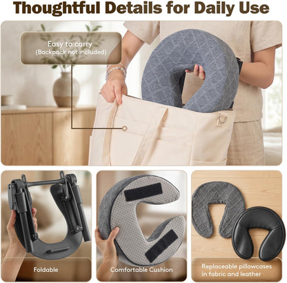 Bed Massage Head Holder & Face Cradle with Pillow for 6-18" Mattress for Home Spa