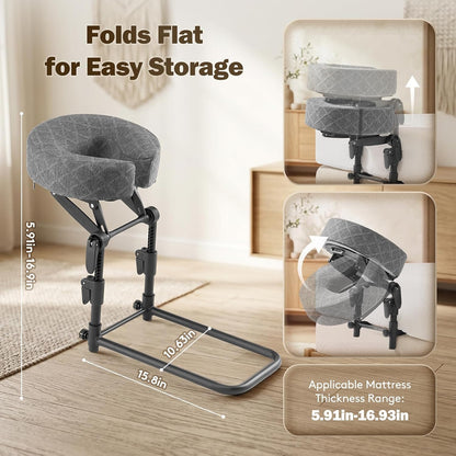 Bed Massage Head Holder & Face Cradle with Pillow for 6-18" Mattress for Home Spa